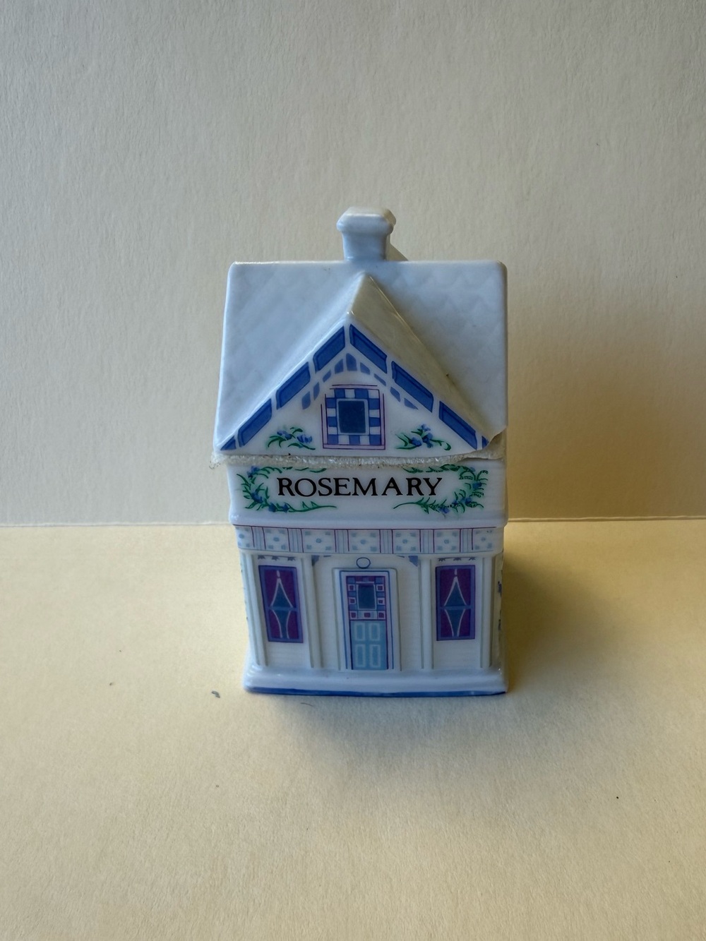 1989 LENOX Spice Village ROSEMARY Fine Porcelain House Container Jar & Lid